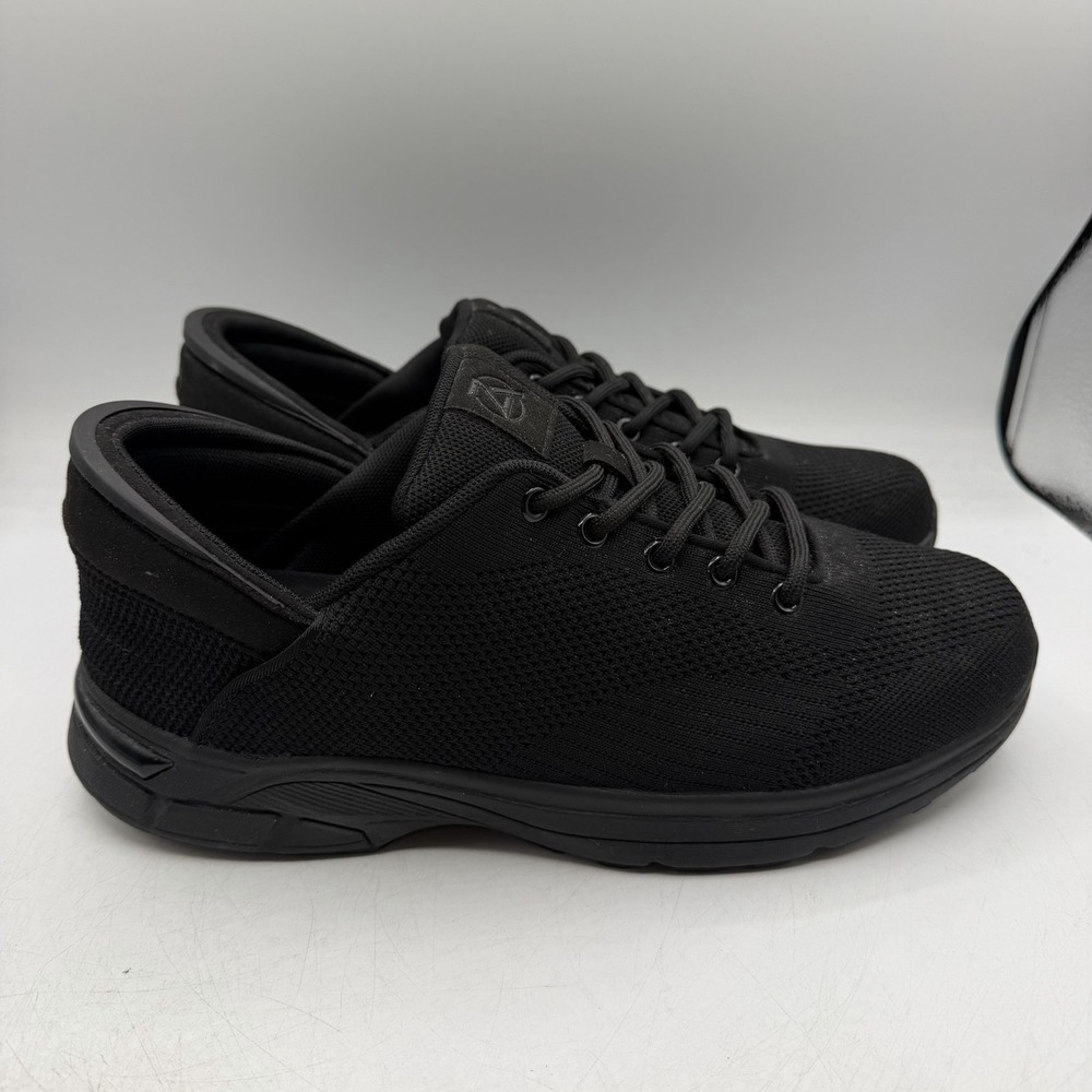 Zeba Hands-Free Shoes Mens Sz 12 Black Knit Slip On Sneakers Walking Orthopedic